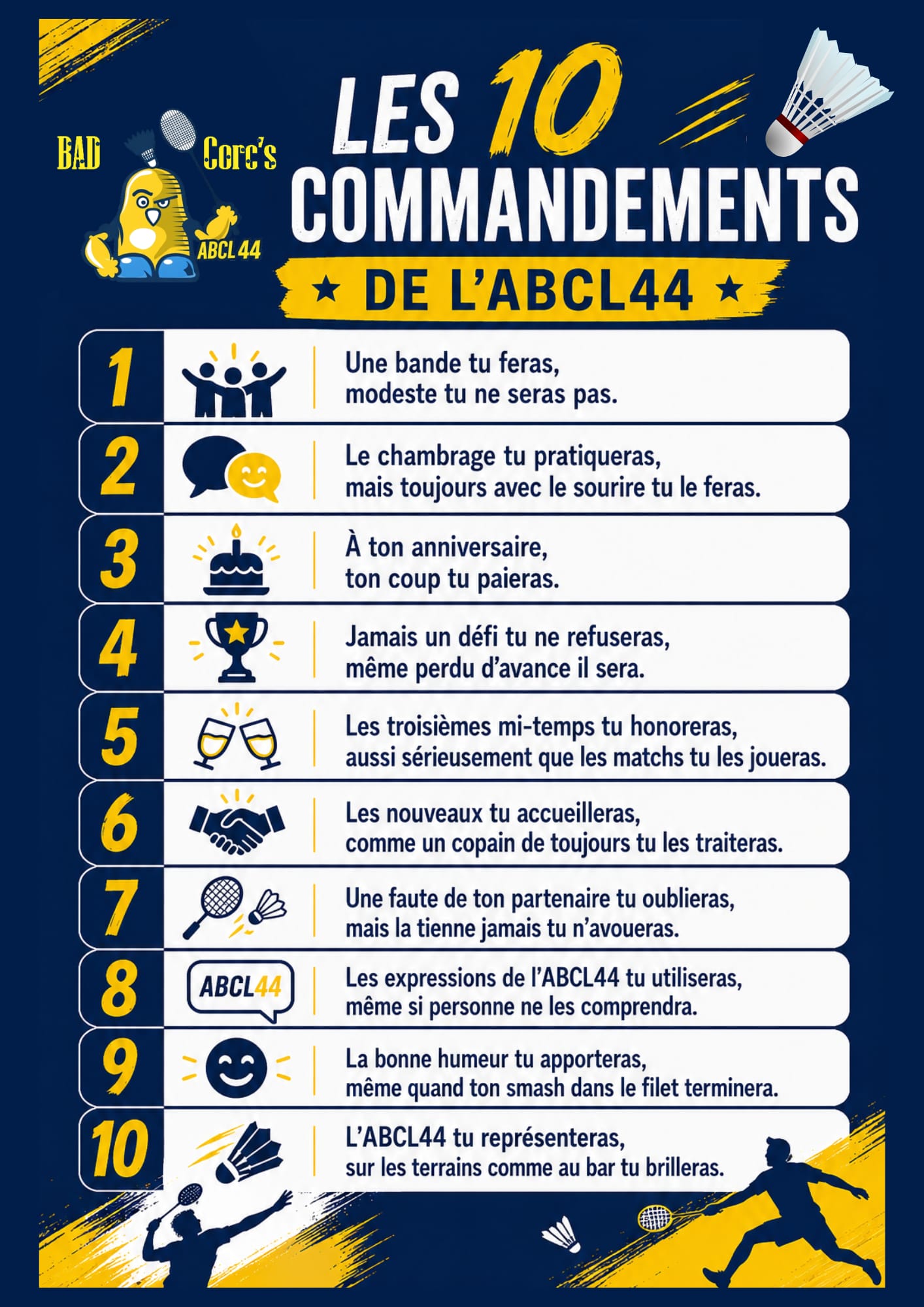 Les 10 commandements de l'ABCL44